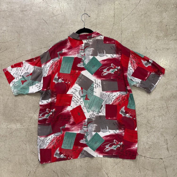 WEISS-ROTES PRINT-VIRUS-SHIRT