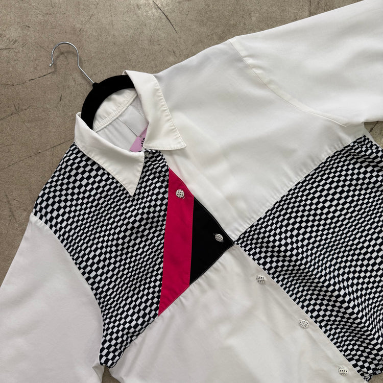 CAMISA WHITE PRINT FUCSIA BLACK