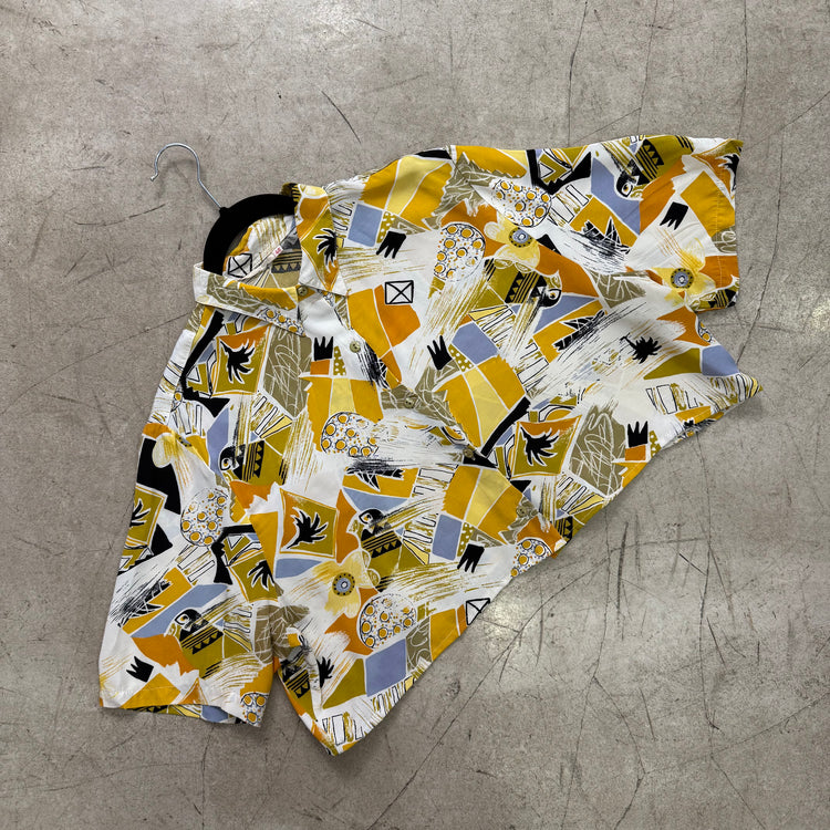 CAMISA WHITE YELLOW CROPPED