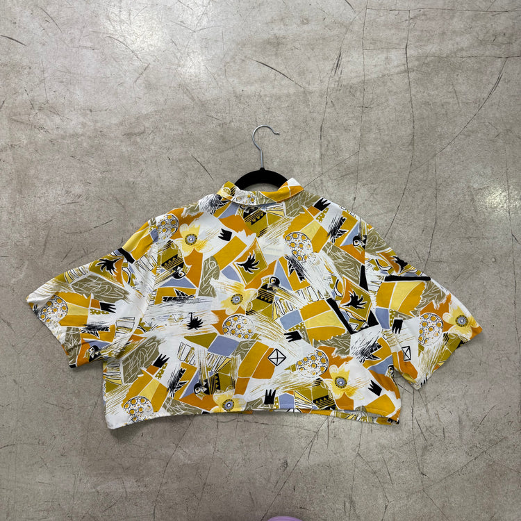 CAMISA WHITE YELLOW CROPPED