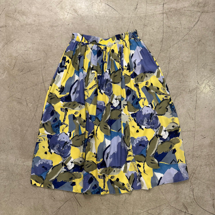 FALDA BLUE YELLOW FLORAL