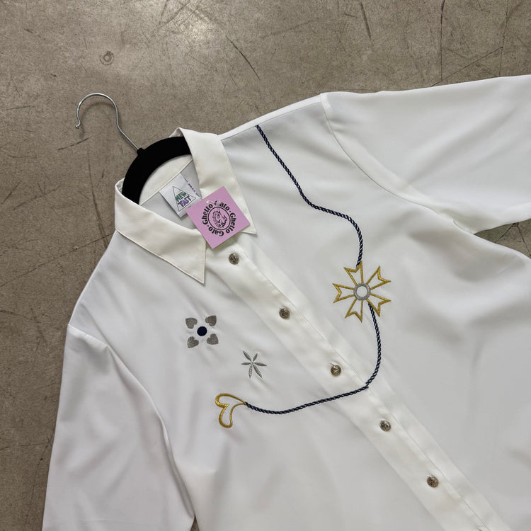 CAMISA WHITE NAVY BORDADO NEW FAST