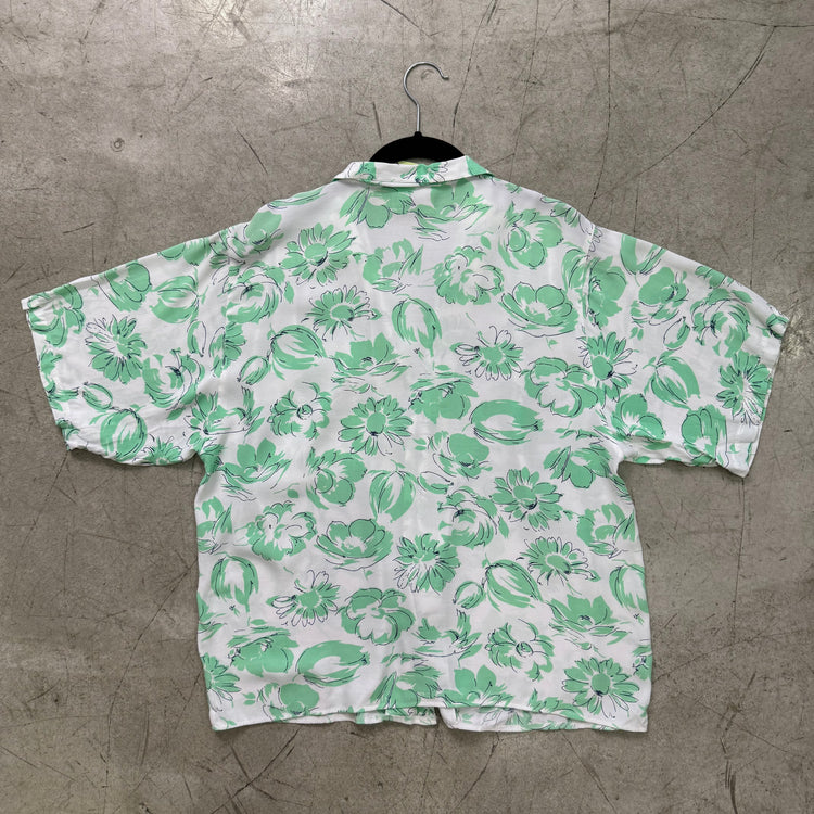 CAMISA WHITE GREEN FLORAL LUCIA