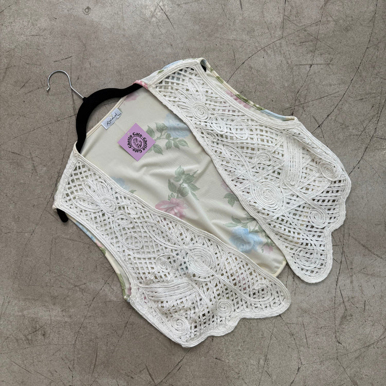 CHALECO FLORAL WHITE CROCHET