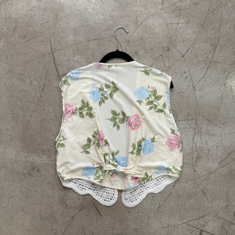 CHALECO FLORAL WHITE CROCHET