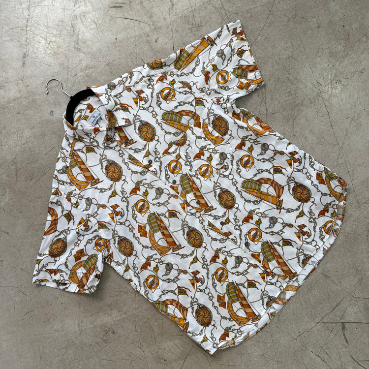 CAMISA WHITE ORANGE NAVY