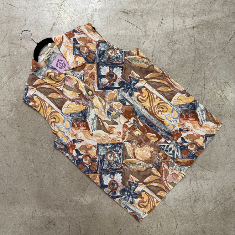 MEHRFARBIGE BRAUNE LINIE BLUSE HEMD