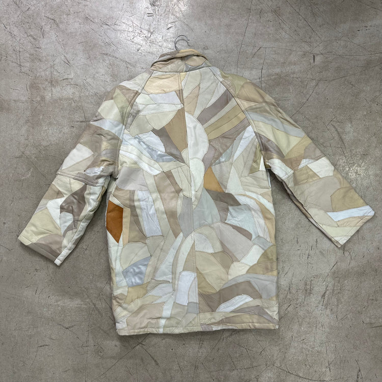 ABRIGO PIEL BEIGE PATCHWORK