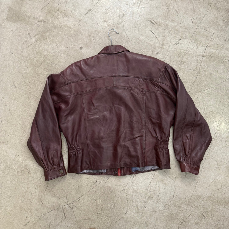 SCHWARZER BOMBERJACKE AUS FARBIGEM LEDER VON STADLER