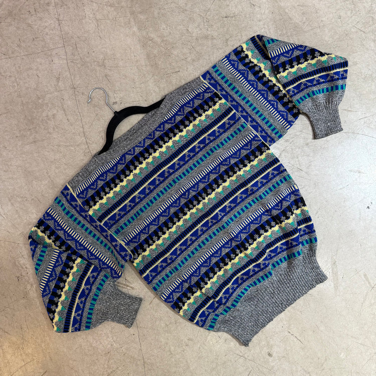 BLAUER MOHAIR-PULLOVER
