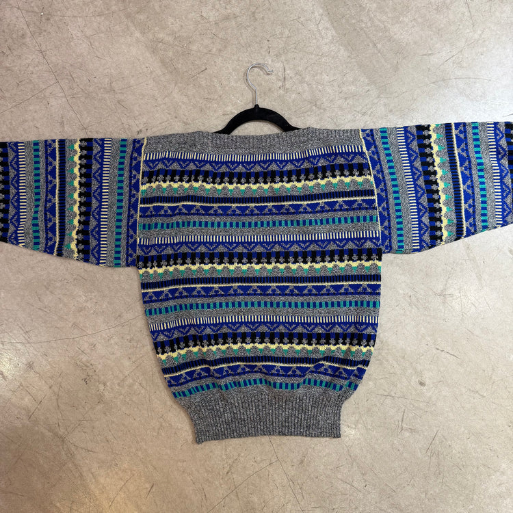 BLAUER MOHAIR-PULLOVER