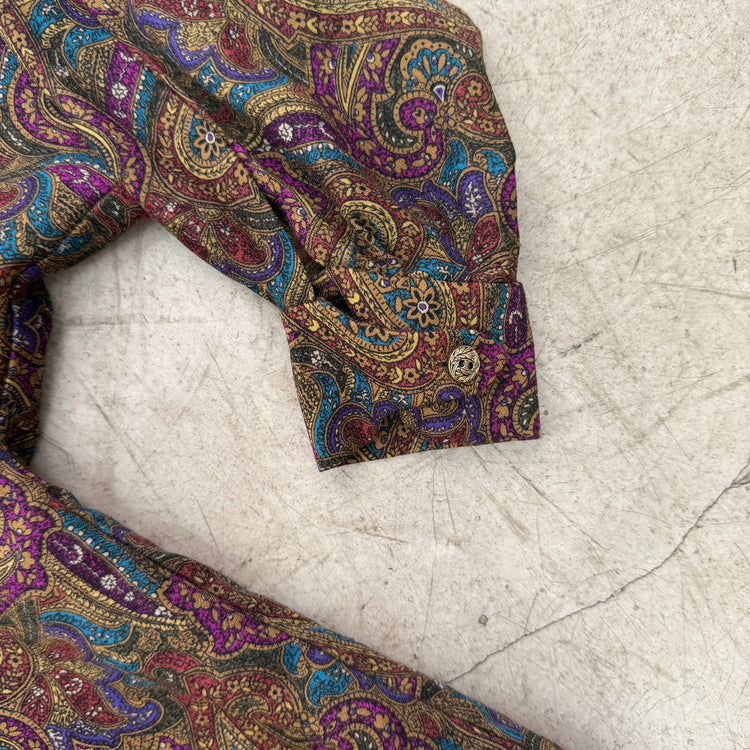 CAMISA 70s PAISLEY BROWN
