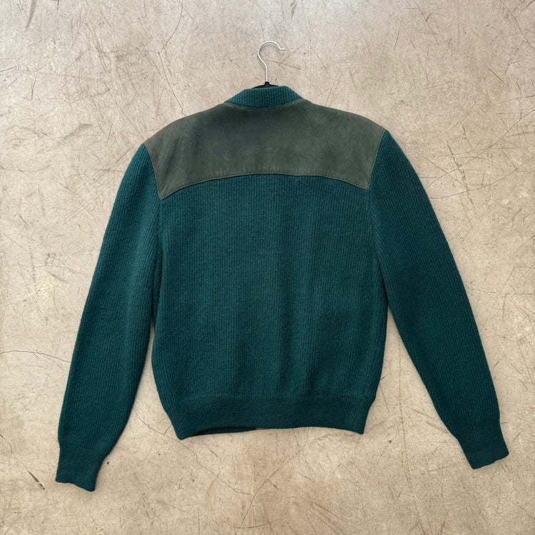 JERSEY CÁRDIGAN GREEN PIEL TORRAS