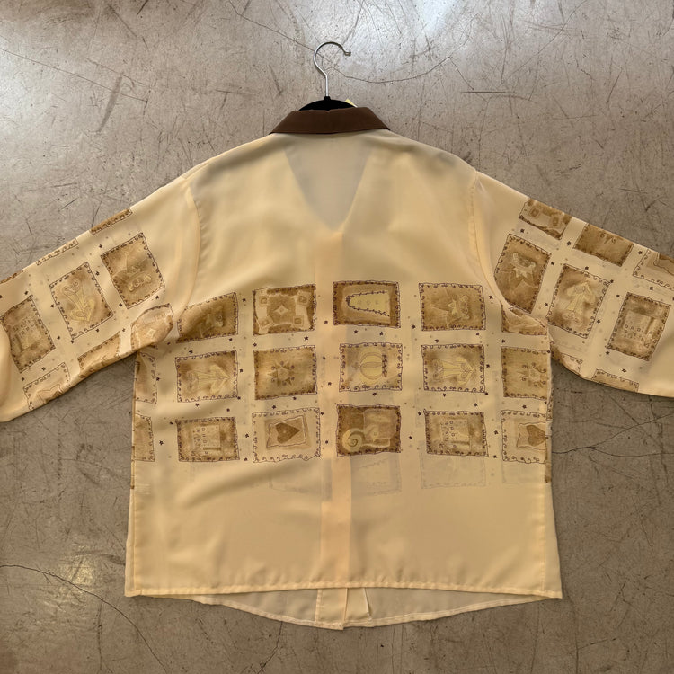 CAMISA BEIGE PRINT DIBUJOS