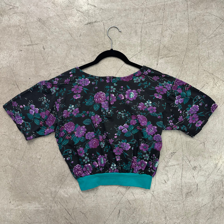 TOP CAMISETA FLORES BLACK