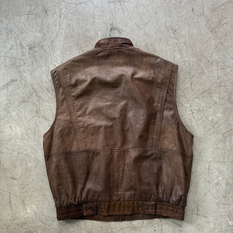 CHALECO PIEL BROWN TÉCNICO