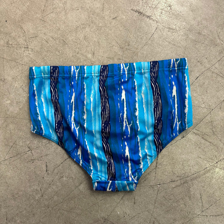 BLUE WHITE PRINT SLIP SWIMSUIT