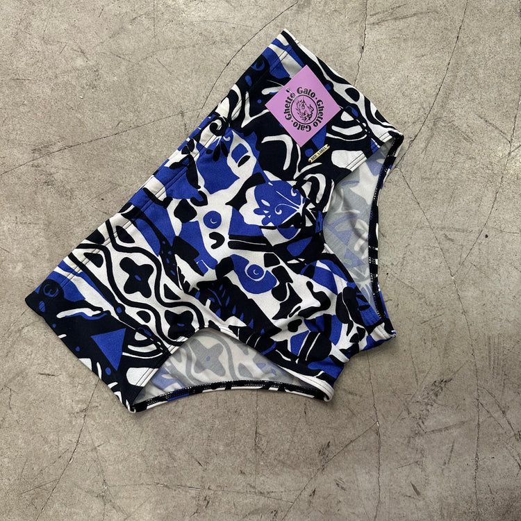 BAÑADOR SLIP PRINT BLUE BLACK