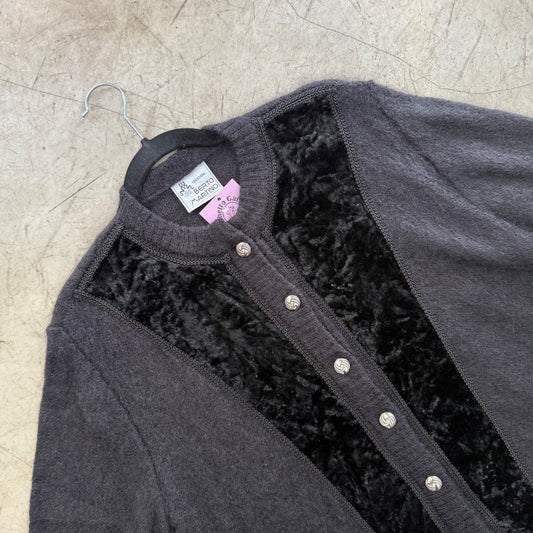 SCHWARZER MOHAIR-CARDIGANPULLOVER VON BERTO MARTINO