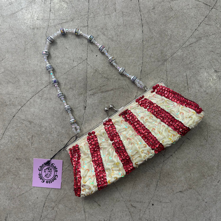 BOLSO BAGUETTE RED BEIGE