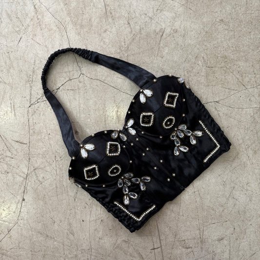 KORSETT BUSTIER SCHWARZ MEHRFARBIG