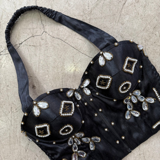 KORSETT BUSTIER SCHWARZ MEHRFARBIG