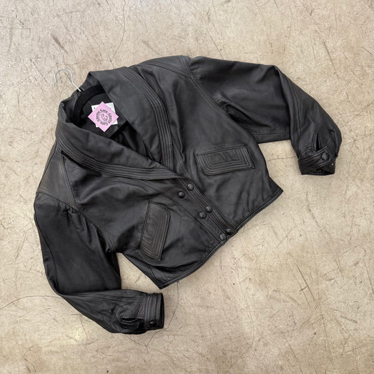 BRAUNE BIKERBOMBERJACKE AUS LEDER