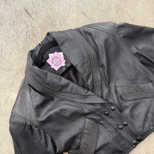 BRAUNE BIKERBOMBERJACKE AUS LEDER