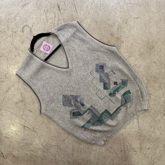 CHALECO JERSEY GREY PRINT