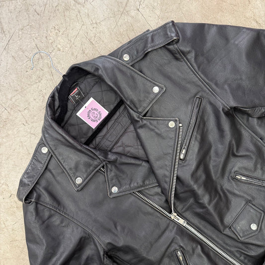 BOMBER PERFECTO LEATHER JACKET BLACK POLO