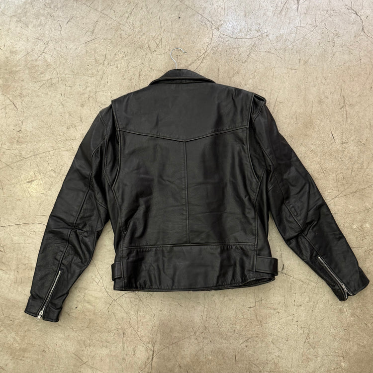 BOMBER PERFECTO LEATHER JACKET BLACK POLO