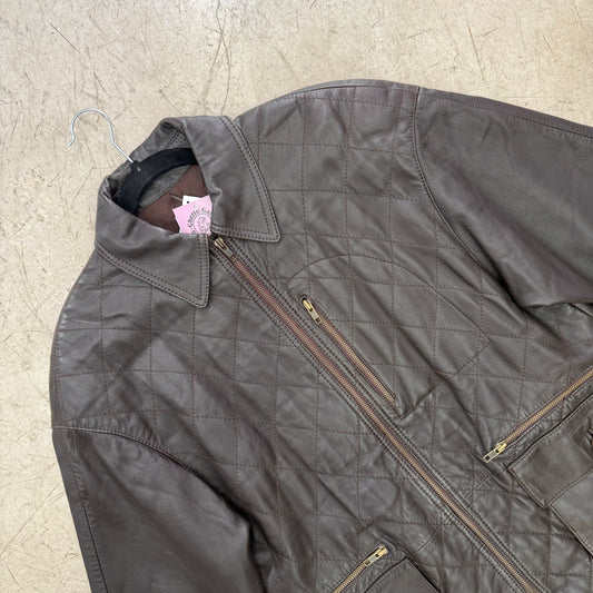 CHAQUETA PIEL MARRÓN GUATA