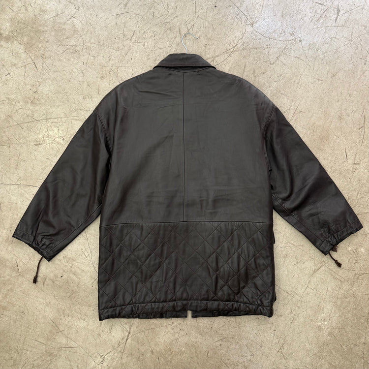 CHAQUETA PIEL MARRÓN GUATA