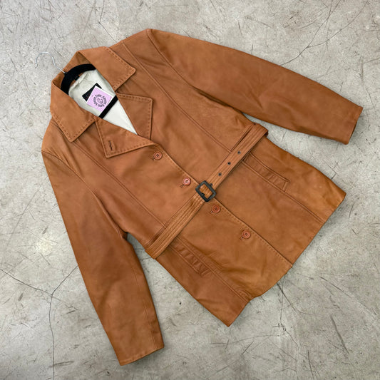 CHAQUETA BLAZER PIEL BEIGE CABRINI