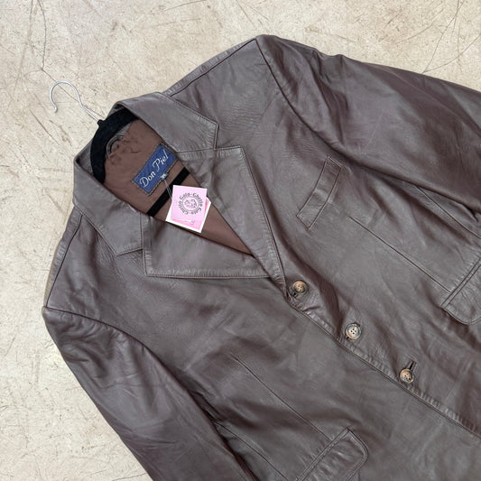 CHAQUETA BLAZER PIEL BROWN DONPIEL