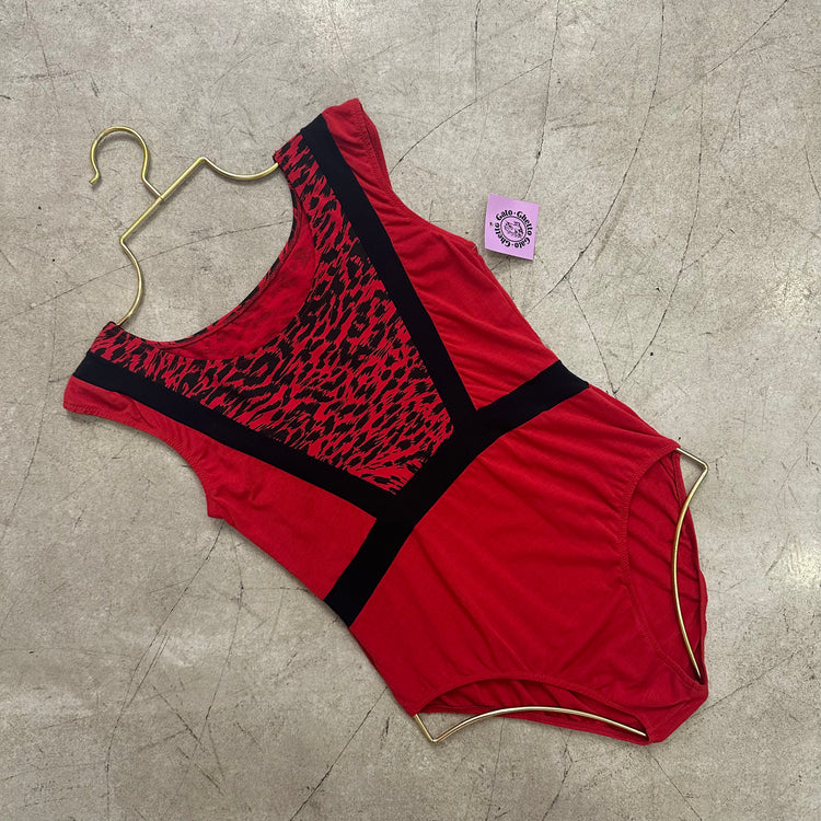 RED LEOPARD BODYSUIT
