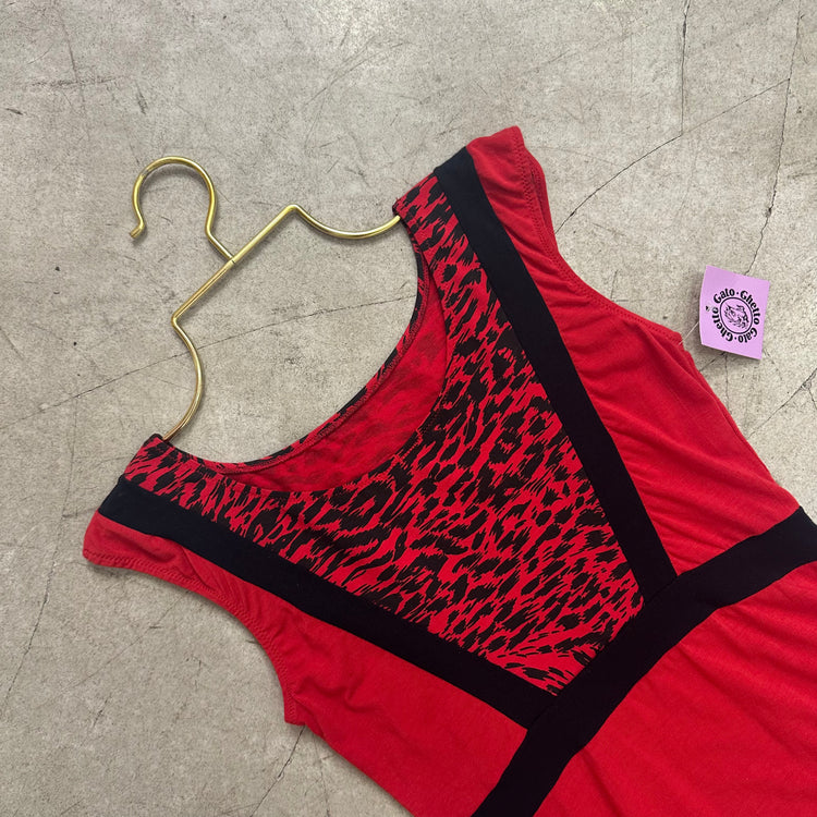 RED LEOPARD BODYSUIT