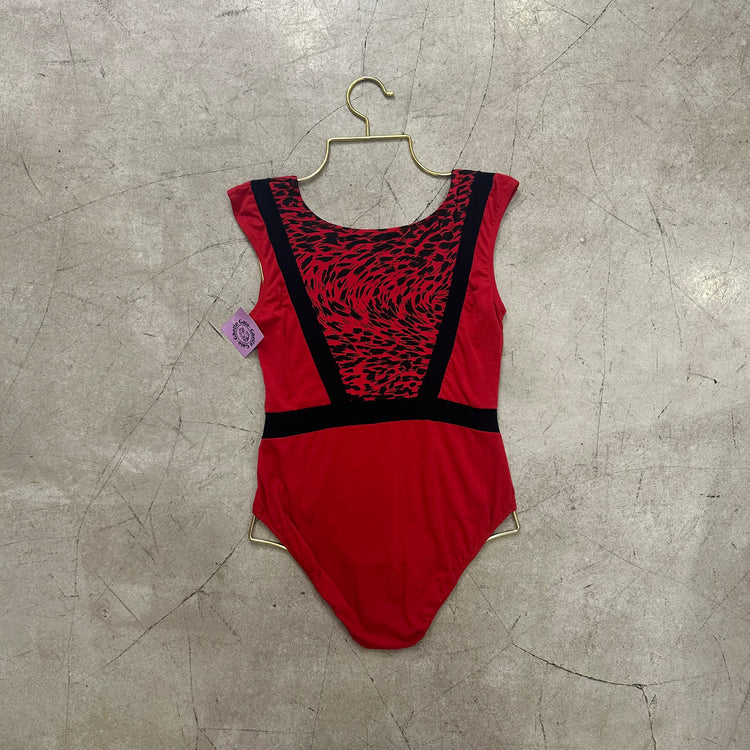 RED LEOPARD BODYSUIT