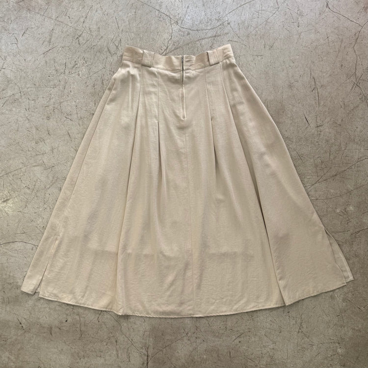 FALDA BEIGE MIDI BOTONES