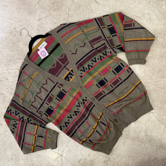 JERSEY CÁRDIGAN BROWN MULTICOLOR