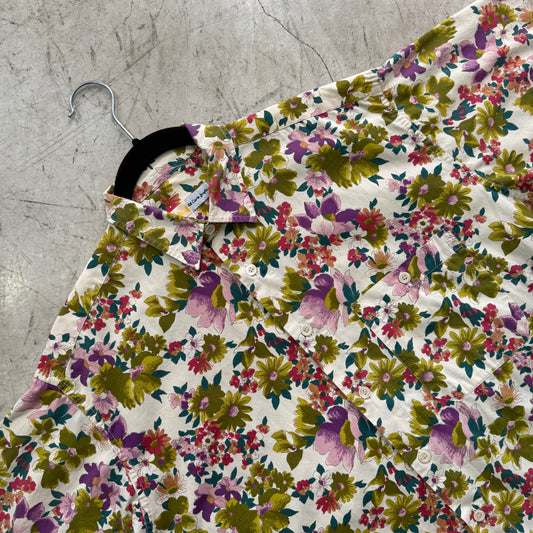 CAMISA BEIGE FLORAL PURPLE ECI