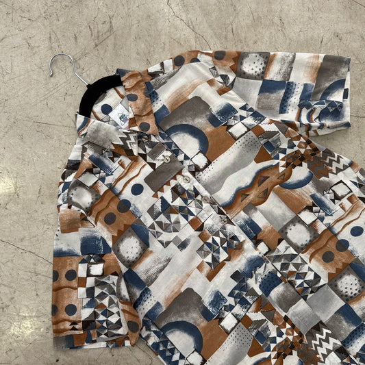 CAMISA BROWN BLUE PRINT NEW FAST