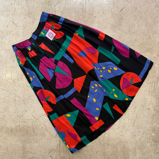 FALDA NEGRA MULTICOLOR PRINT