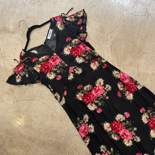 VESTIDO BLACK FLORAL CHARMANT