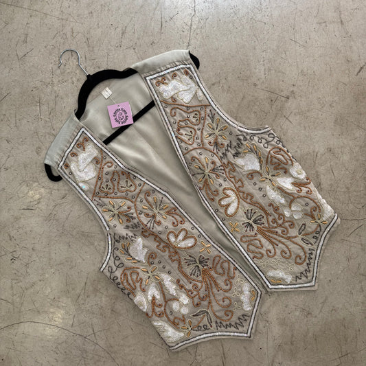 CHALECO BORDADO BEIGE