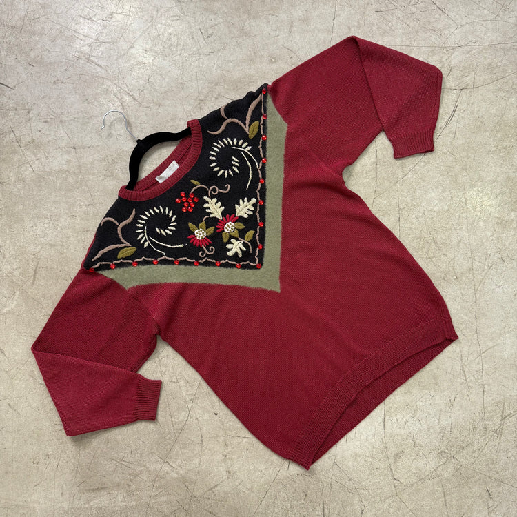JERSEY RED BORDADO PERLAS