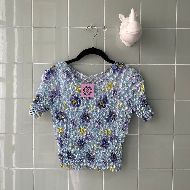TOP CAMISETA POPCORN PRINT BABY BLUE