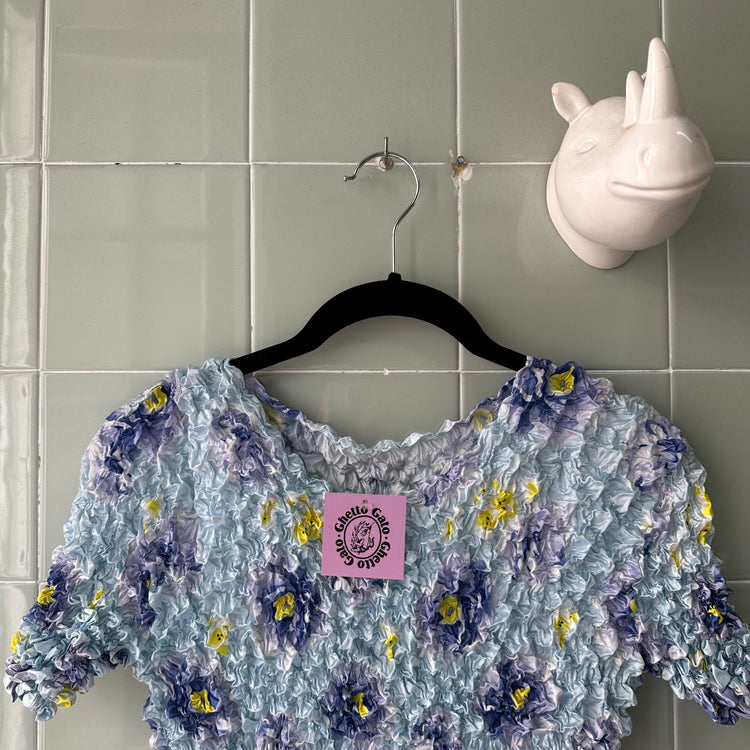 TOP CAMISETA POPCORN PRINT BABY BLUE