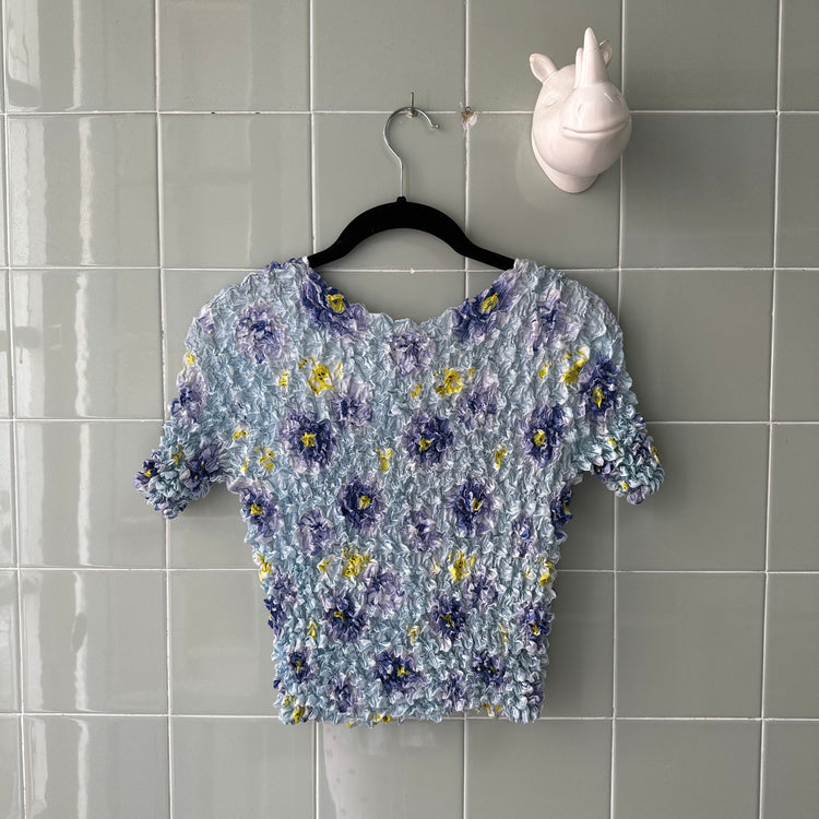 TOP CAMISETA POPCORN PRINT BABY BLUE