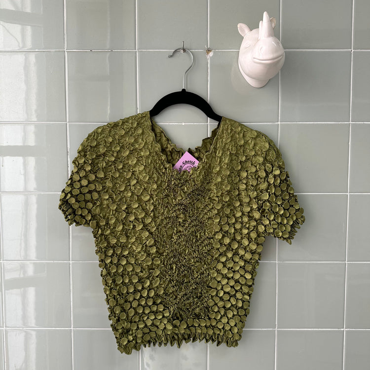 TOP CAMISETA POPCORN OLIVA